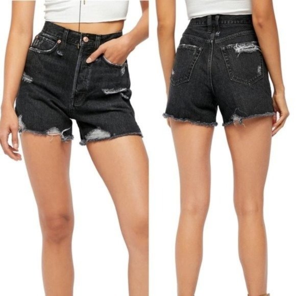 Free People Pants - Free People NWT Makai Distressed Cut-Off Shorts in Black